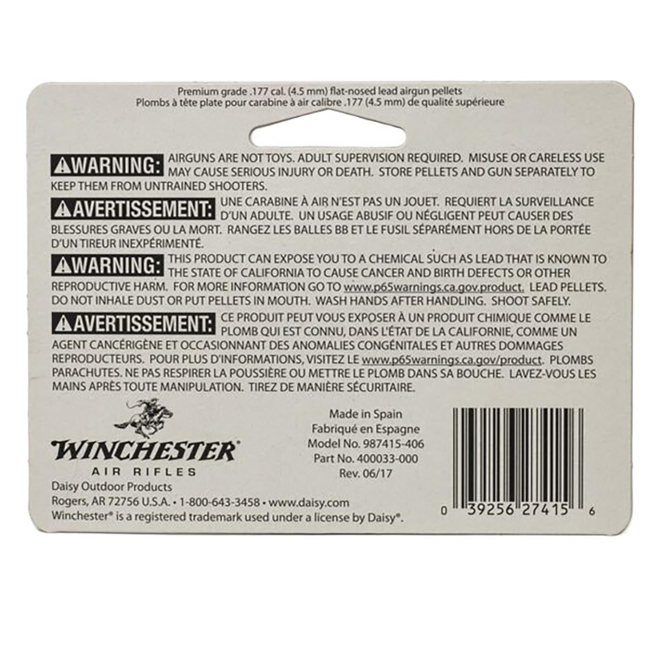 Winchester .177 Cal. Flat Lead Pellets (500 Count) - Clinch River Fishing USA