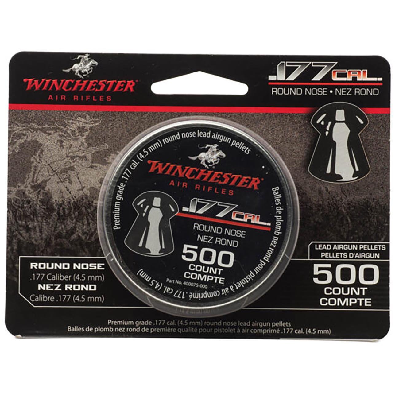Winchester .177 Cal. Round Nose Lead Pellets (500 Count) - Clinch River Fishing USA