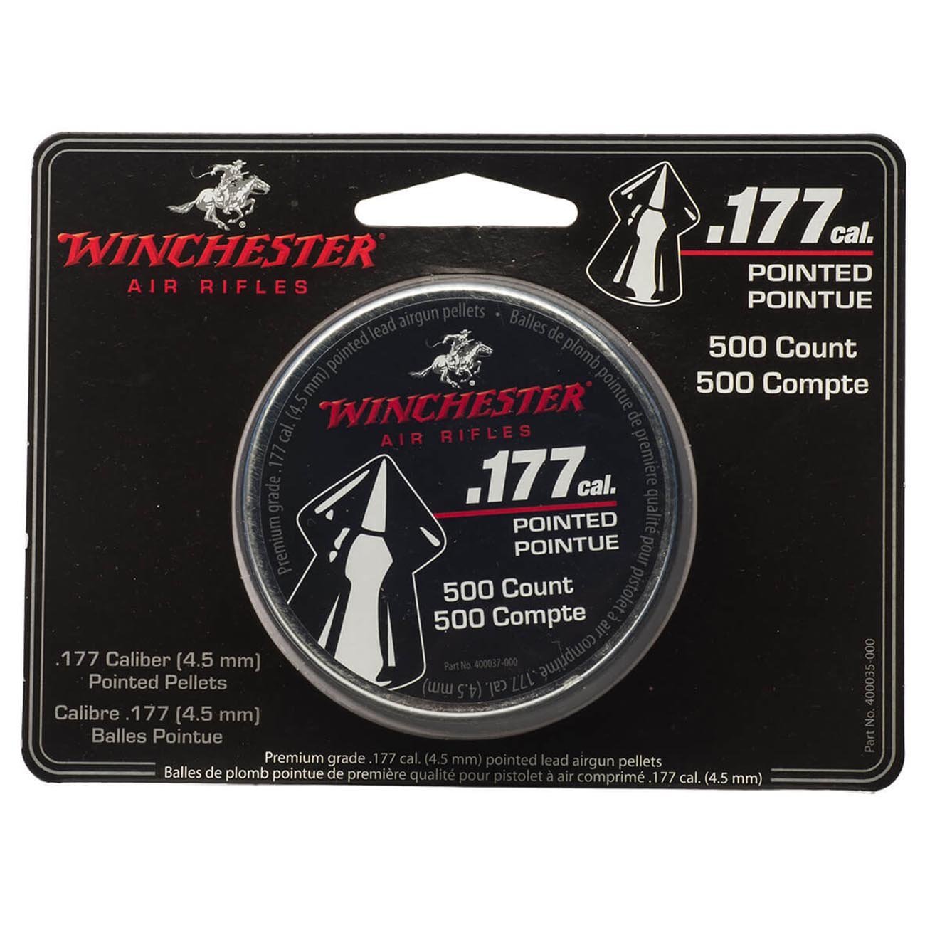 Winchester (987416-406) .177cal Pointed Lead Pellets (500 count) - Clinch River Fishing USA
