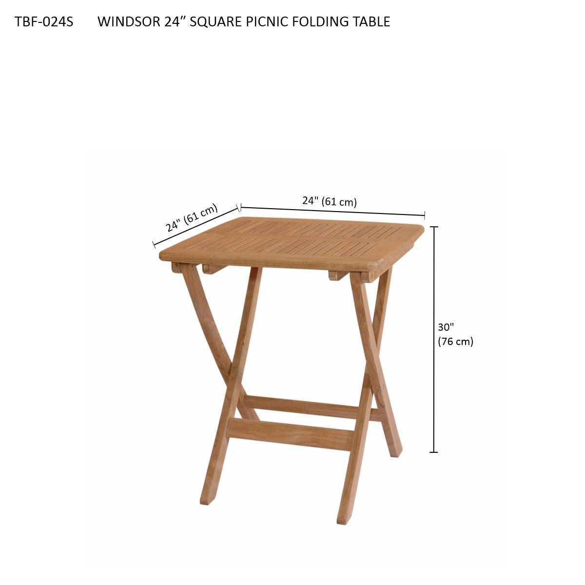 WINDSOR 24″ SQUARE PICNIC FOLDING TABLE - Clinch River Fishing USA