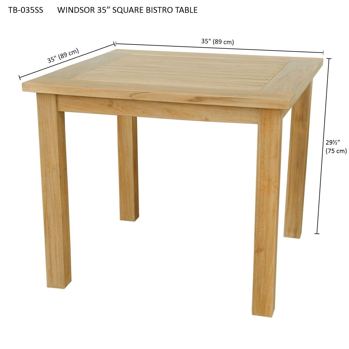WINDSOR 35″ SQUARE BISTRO TABLE - Clinch River Fishing USA
