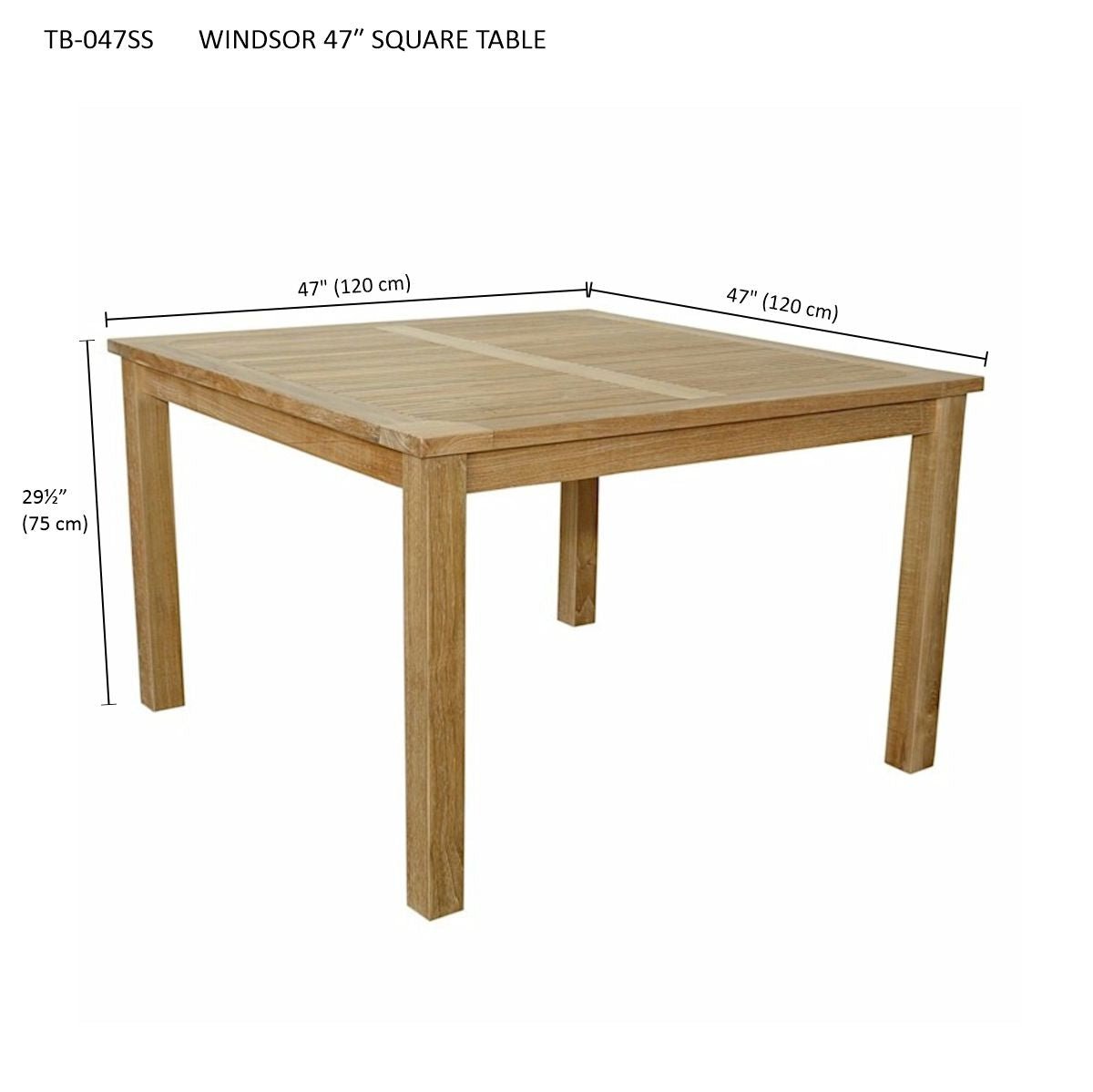 WINDSOR 47″ SQUARE TABLE - Clinch River Fishing USA