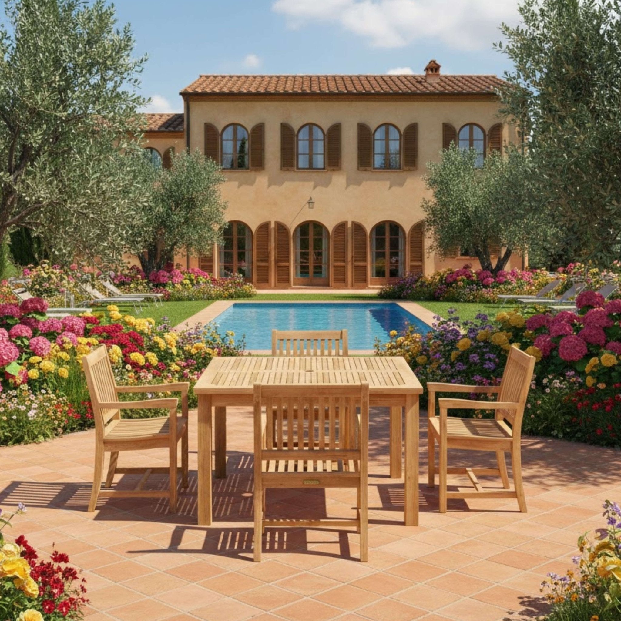 WINDSOR RIALTO 5-PC SQUARE DINING TABLE SET - Clinch River Fishing USA