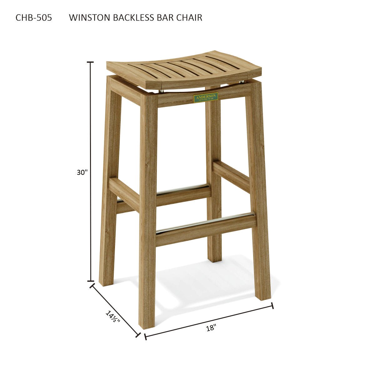 WINSTON BACKLESS BAR CHAIR - Clinch River Fishing USA