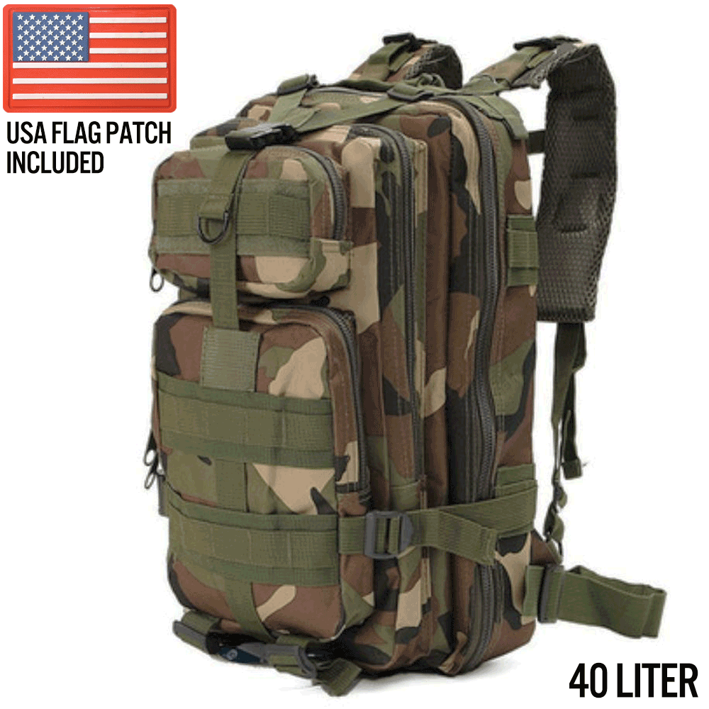 XG - MB40 - Large Tactical Backpack Survival Assault Bag 40 Liter - Clinch River Fishing USA