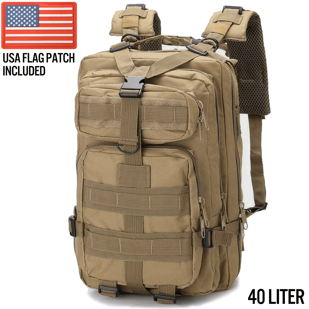 XG - MB40 - Large Tactical Backpack Survival Assault Bag 40 Liter - Clinch River Fishing USA