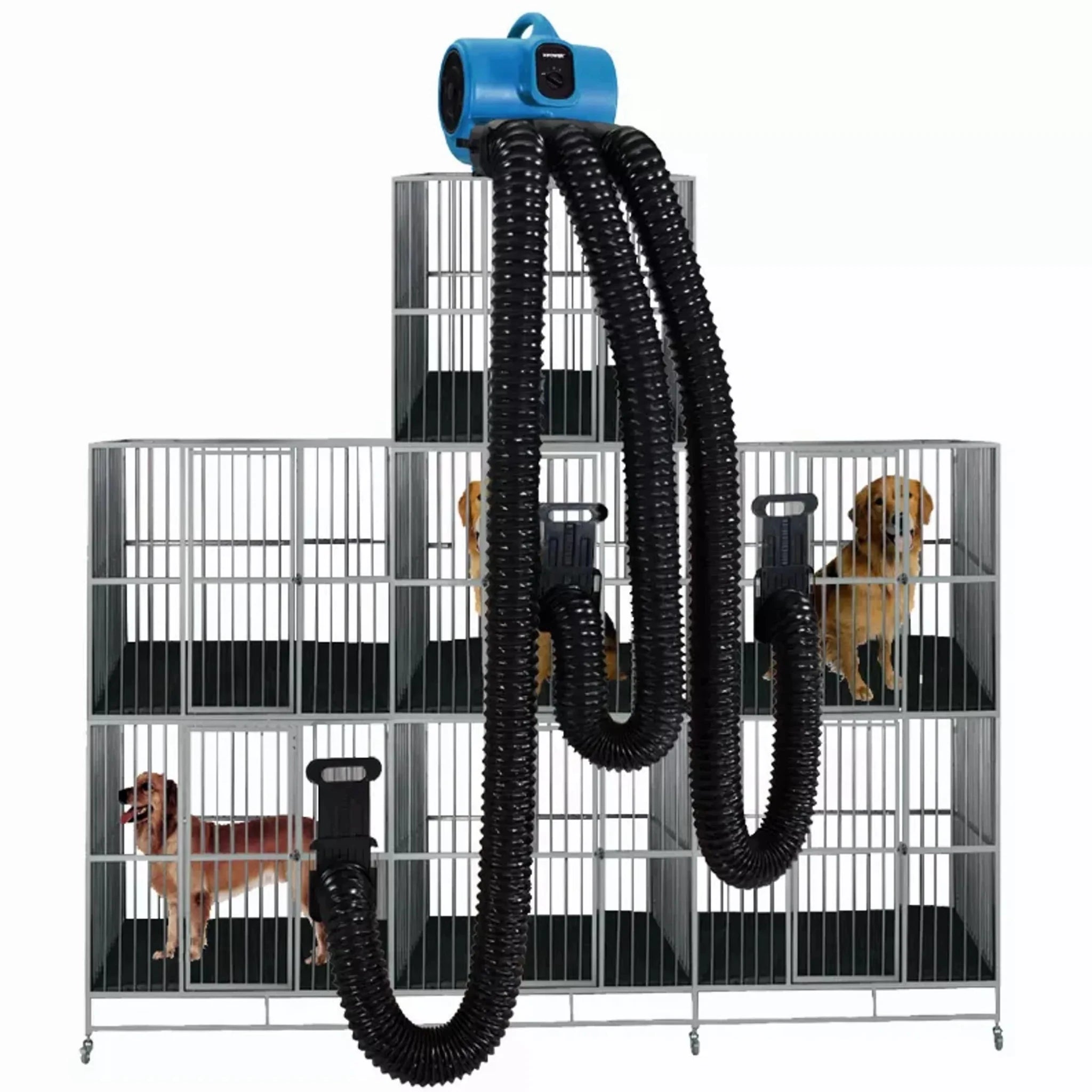 XPOWER X - 430TF - MDK Professional 3 Speed Pet Grooming Dog Cage Dryer with Multi Drying Hose Kit, Timer & Filters - Clinch River Fishing USA