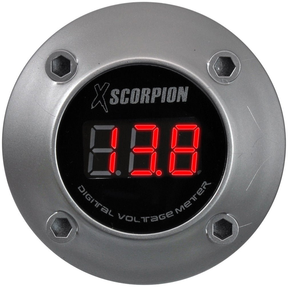 XSCORPION VOLTMETER DIGITAL 3 DIGIT LED DISPLAY SILVER - Clinch River Fishing USA