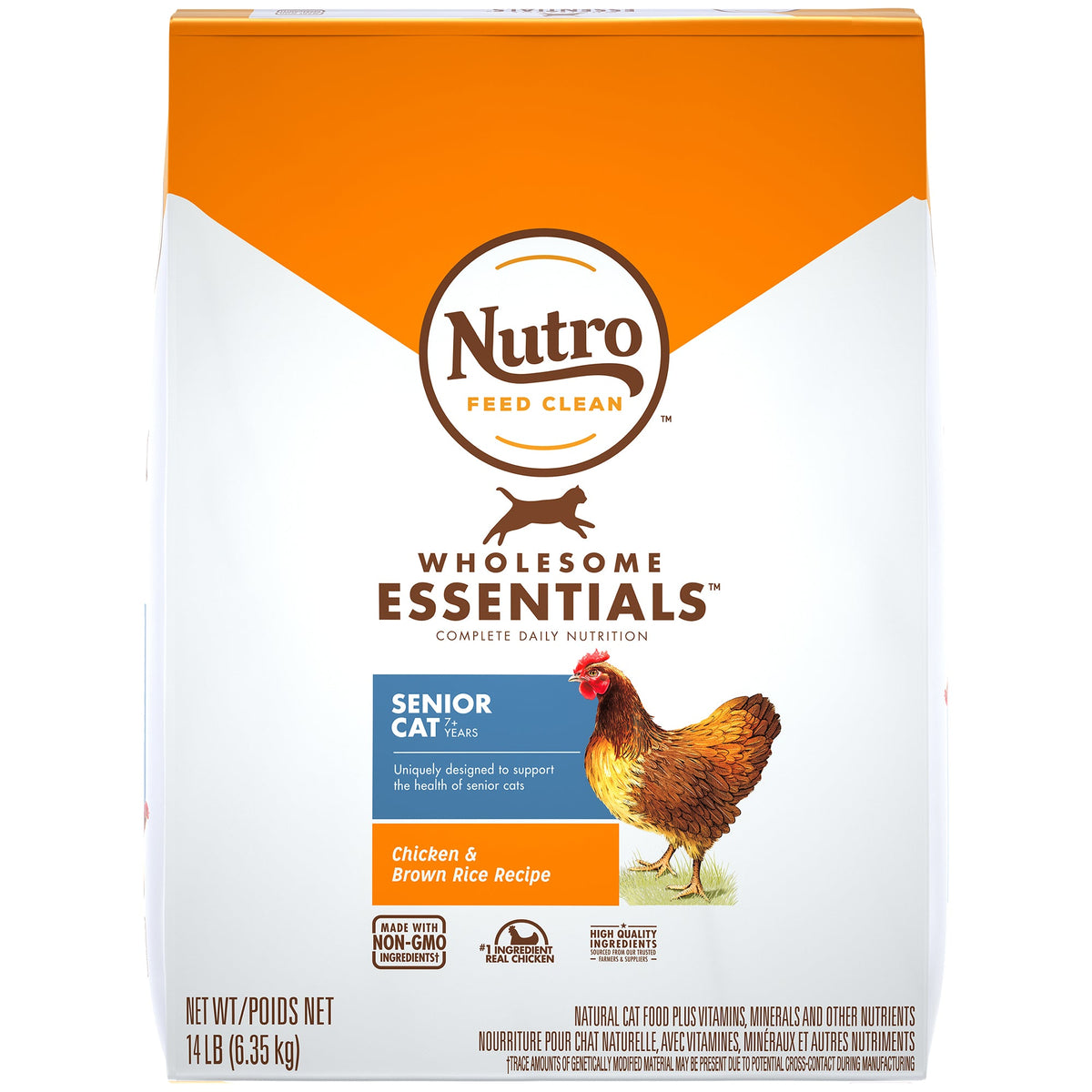 Nutro Products Indoor Senior Chicken and Whole Brown Rice Recipe Cat Food 14 Lb