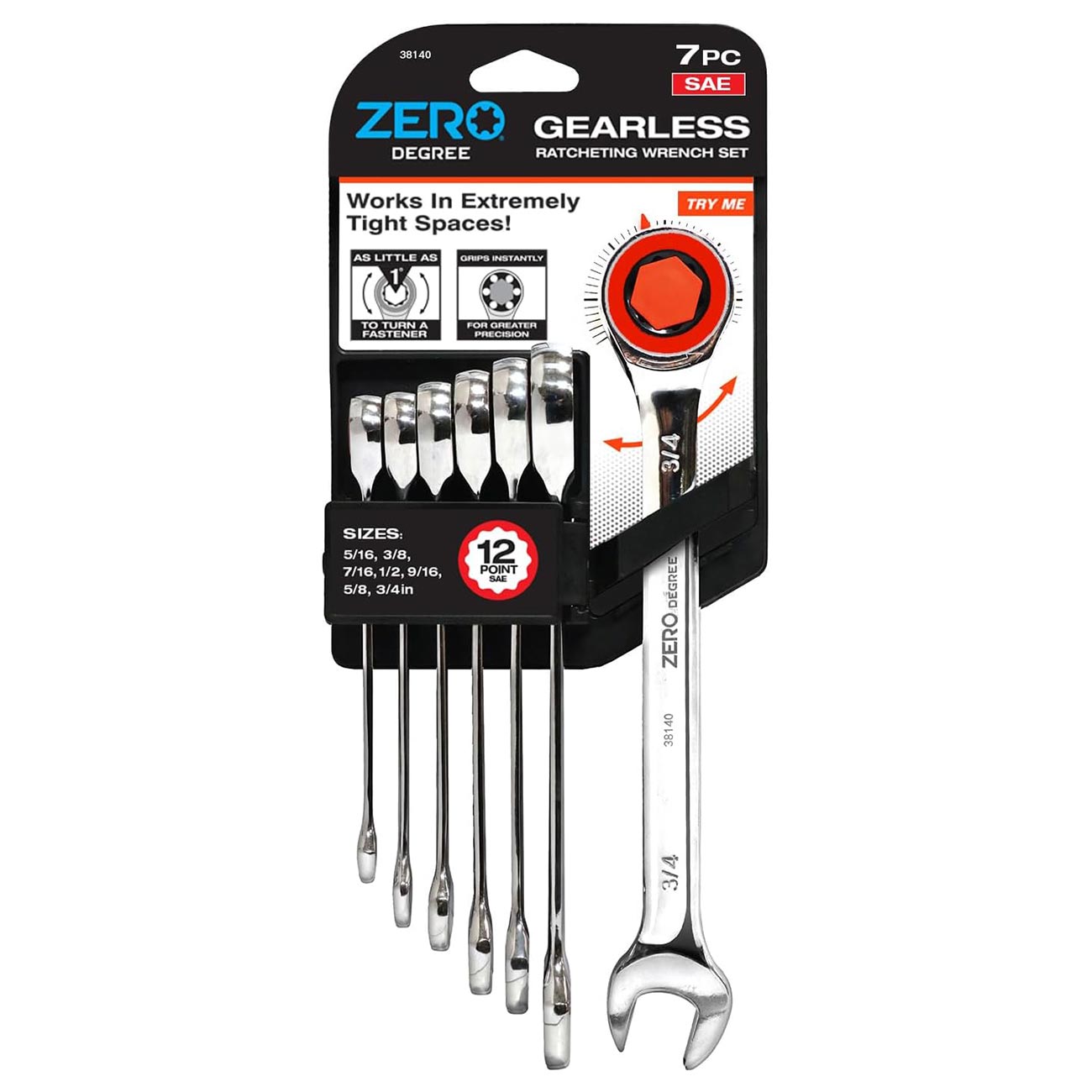 Zero Degree SAE Ultra-Precise Gearless Ratchet Wrench Set (7-Piece) - Clinch River Fishing USA