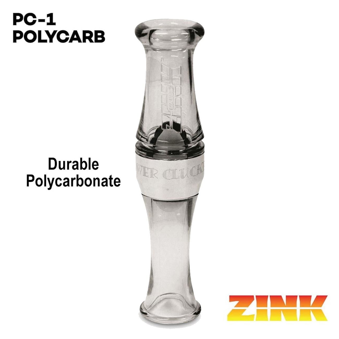 ZINK "Power Cluck 1" Poly Goose Call - Gun Smoke - Clinch River Fishing USA