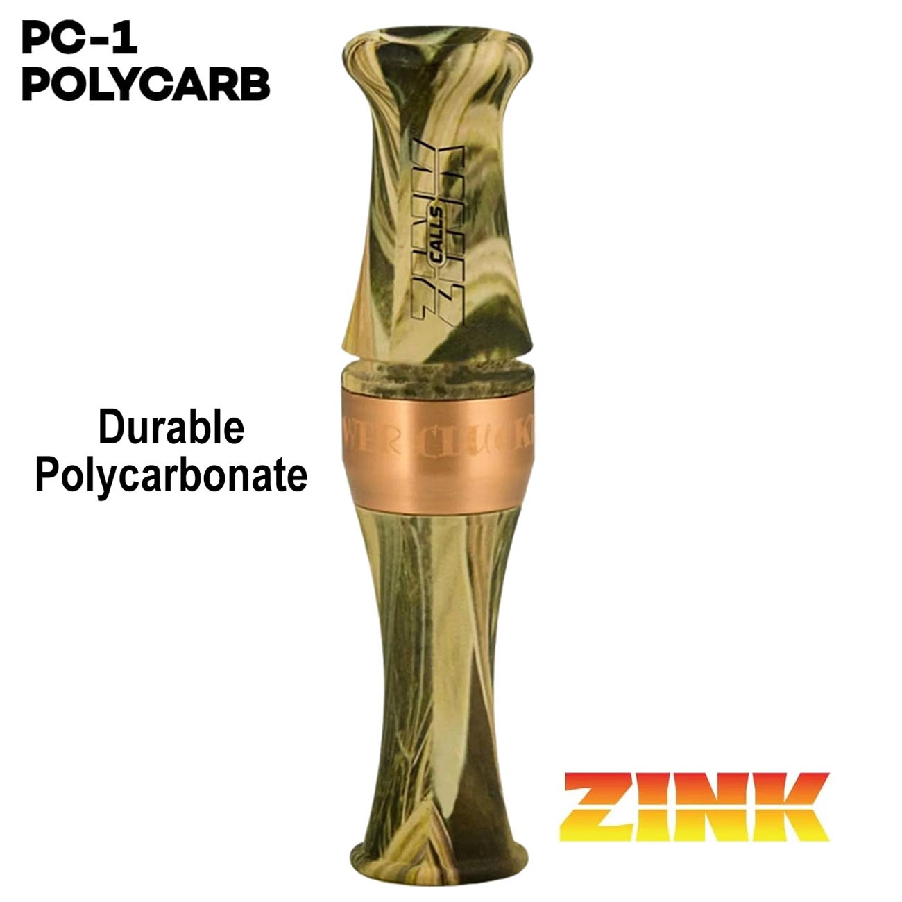 ZINK "Power Cluck 1" Poly Goose Call - Mossy Oak Shadow Grass Blades - Clinch River Fishing USA