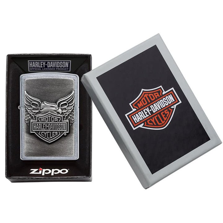 Zippo Harley - davidson Eagle Wings Pocket Lighter - Clinch River Fishing USA