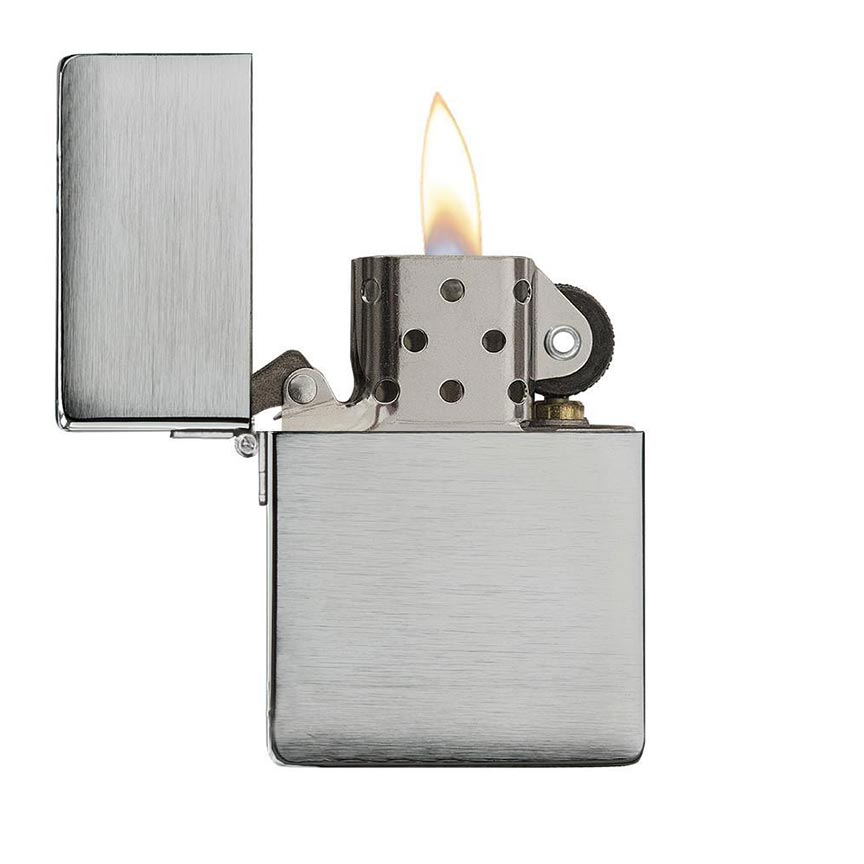 Zippo Windproof Lighter 1935 Replica W/o Slashes Brushed Chrome - Clinch River Fishing USA