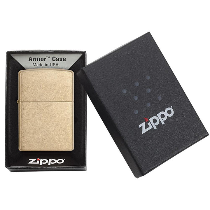 Zippo Windproof Lighter Armor® Tumbled Brass - Clinch River Fishing USA