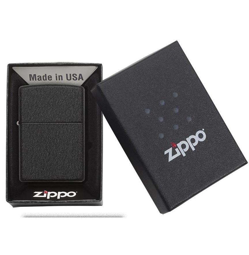 Zippo Windproof Lighter Black Crackle - Clinch River Fishing USA