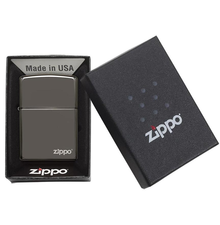 Zippo Windproof Lighter Black Ice Finish W/zippo Logoclassic Case - Clinch River Fishing USA
