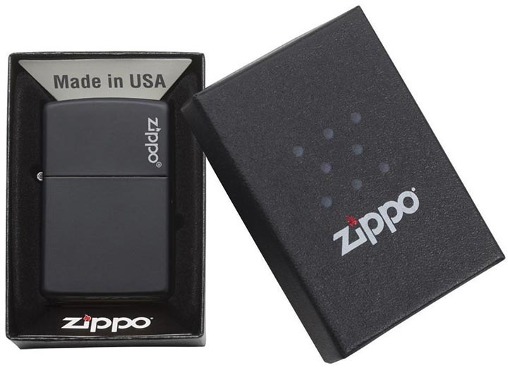 Zippo Windproof Lighter Black Matte w/Zippo Logo - Clinch River Fishing USA