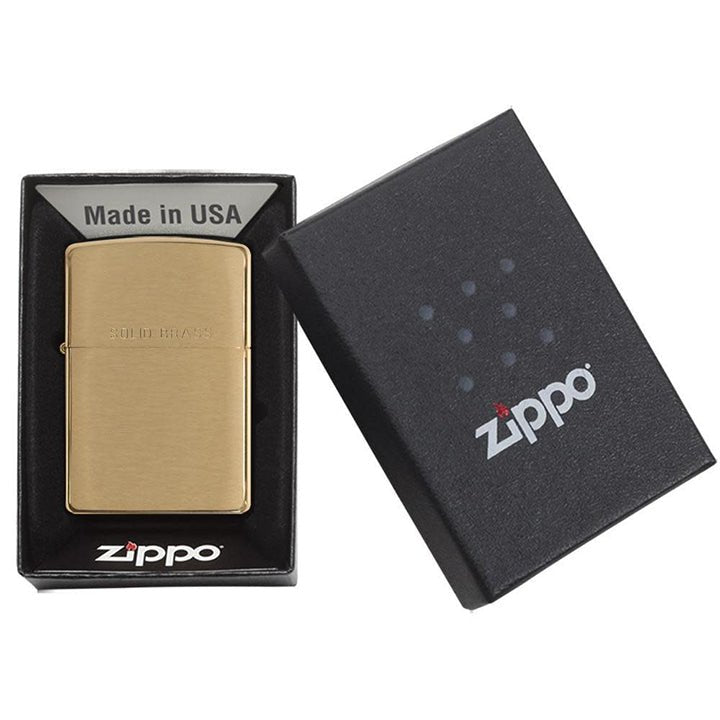 Zippo Windproof Lighter Brushed Brass Finish Classic Case - Clinch River Fishing USA