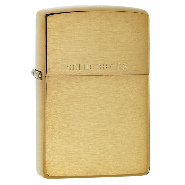 Zippo Windproof Lighter Brushed Brass W/ Solid Brass Engraved - Clinch River Fishing USA