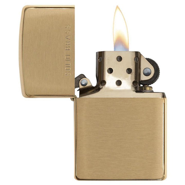 Zippo Windproof Lighter Brushed Brass W/ Solid Brass Engraved - Clinch River Fishing USA
