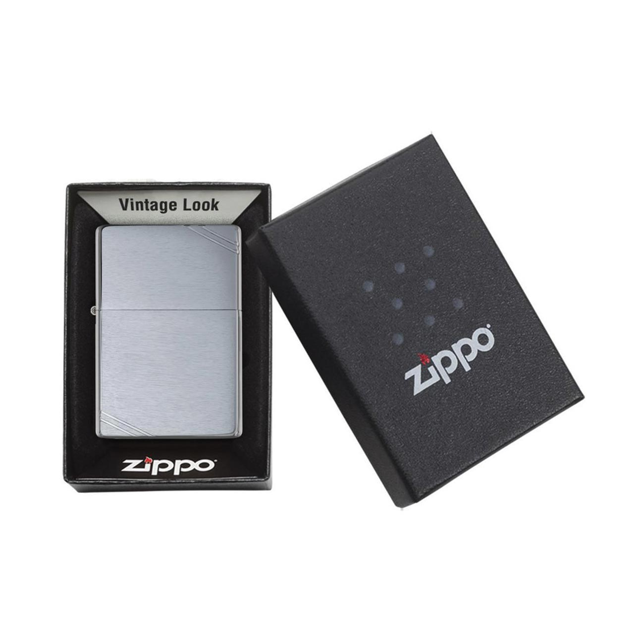 Zippo Windproof Lighter Brushed Chrome Vintage With Slashes - Clinch River Fishing USA