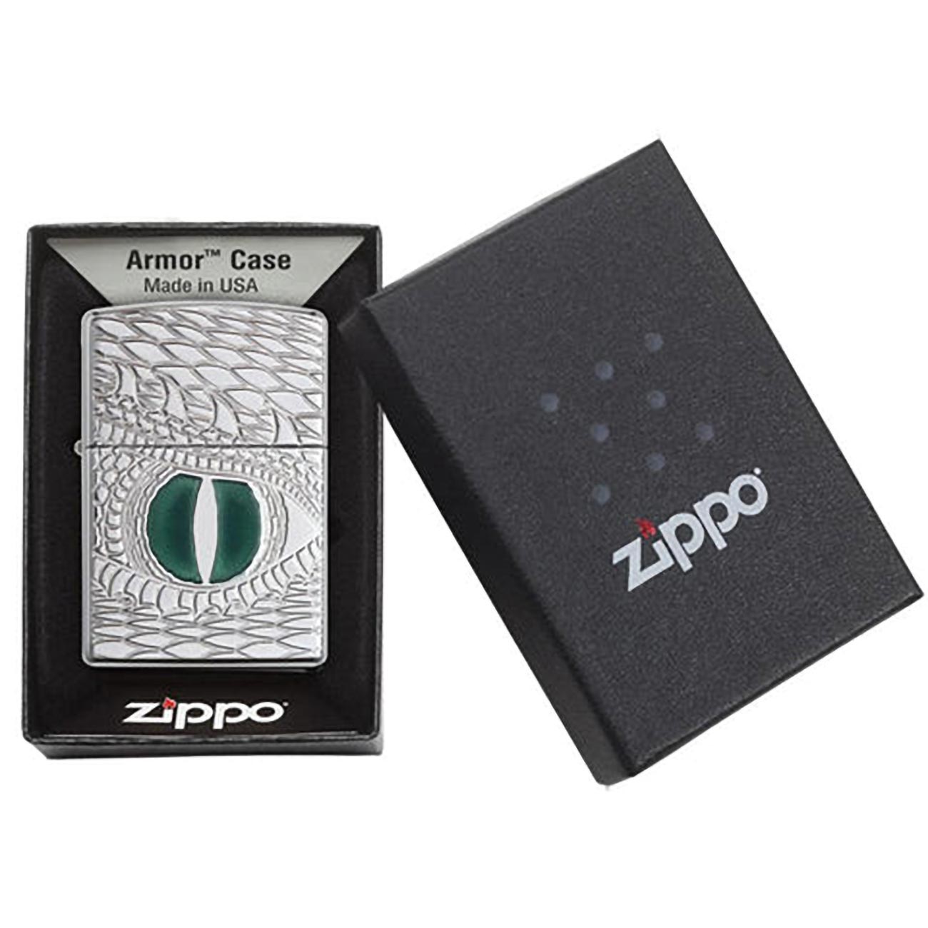 Zippo Windproof Lighter Dragon Eye High Polish Chrome Armor - Clinch River Fishing USA