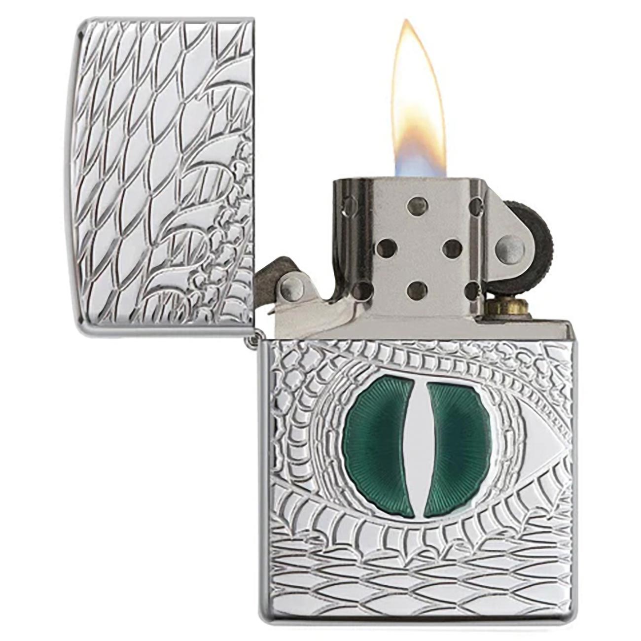 Zippo Windproof Lighter Dragon Eye High Polish Chrome Armor - Clinch River Fishing USA