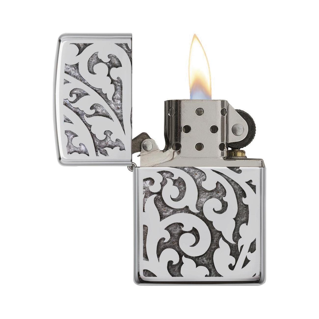 Zippo Windproof Lighter Filigree High Polish Chrome - Clinch River Fishing USA