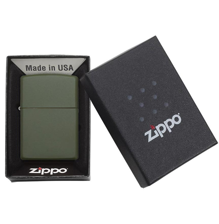 Zippo Windproof Lighter Green Matte - Clinch River Fishing USA