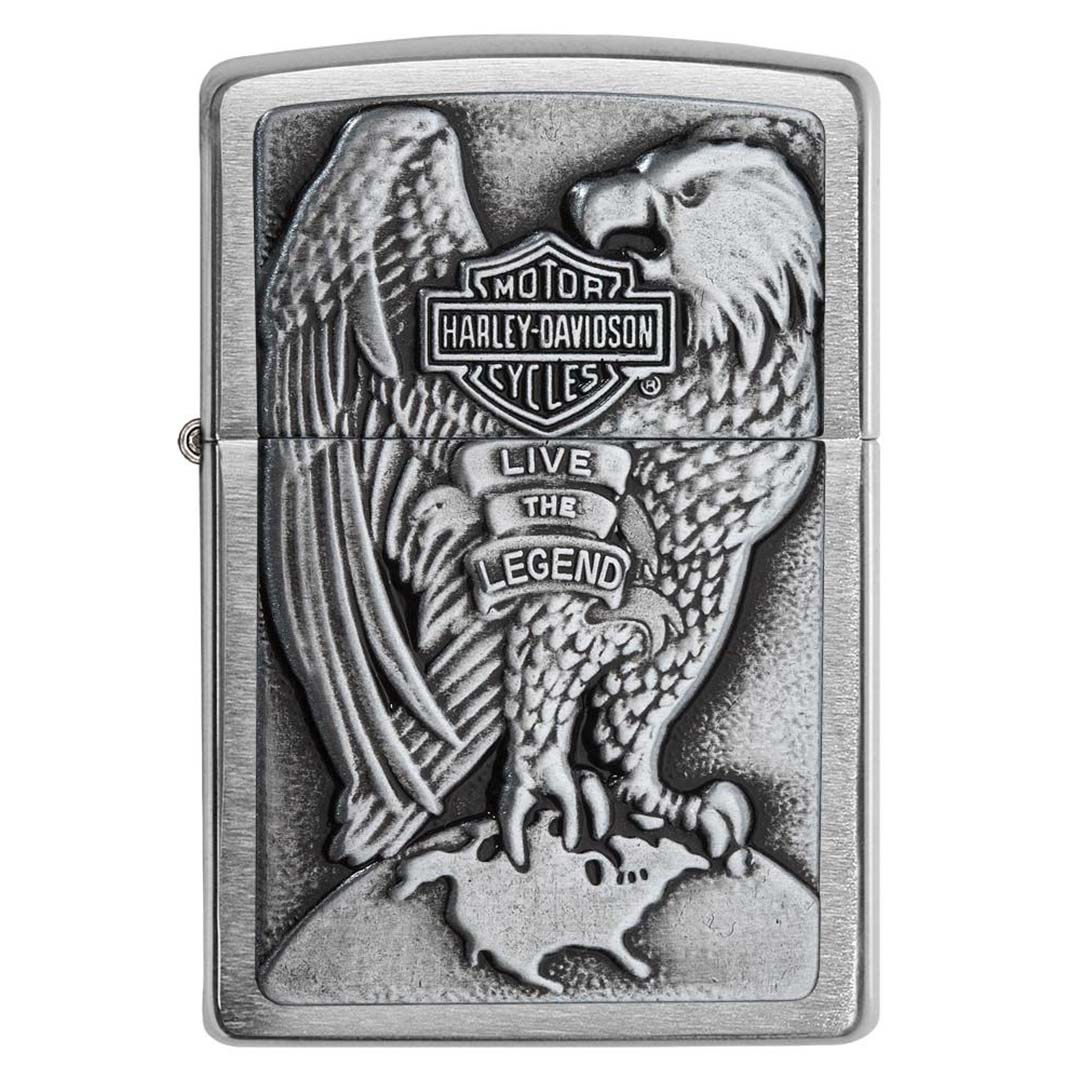 Zippo Windproof Lighter Harley - davidson Eagle Wings Live The Legend - Clinch River Fishing USA