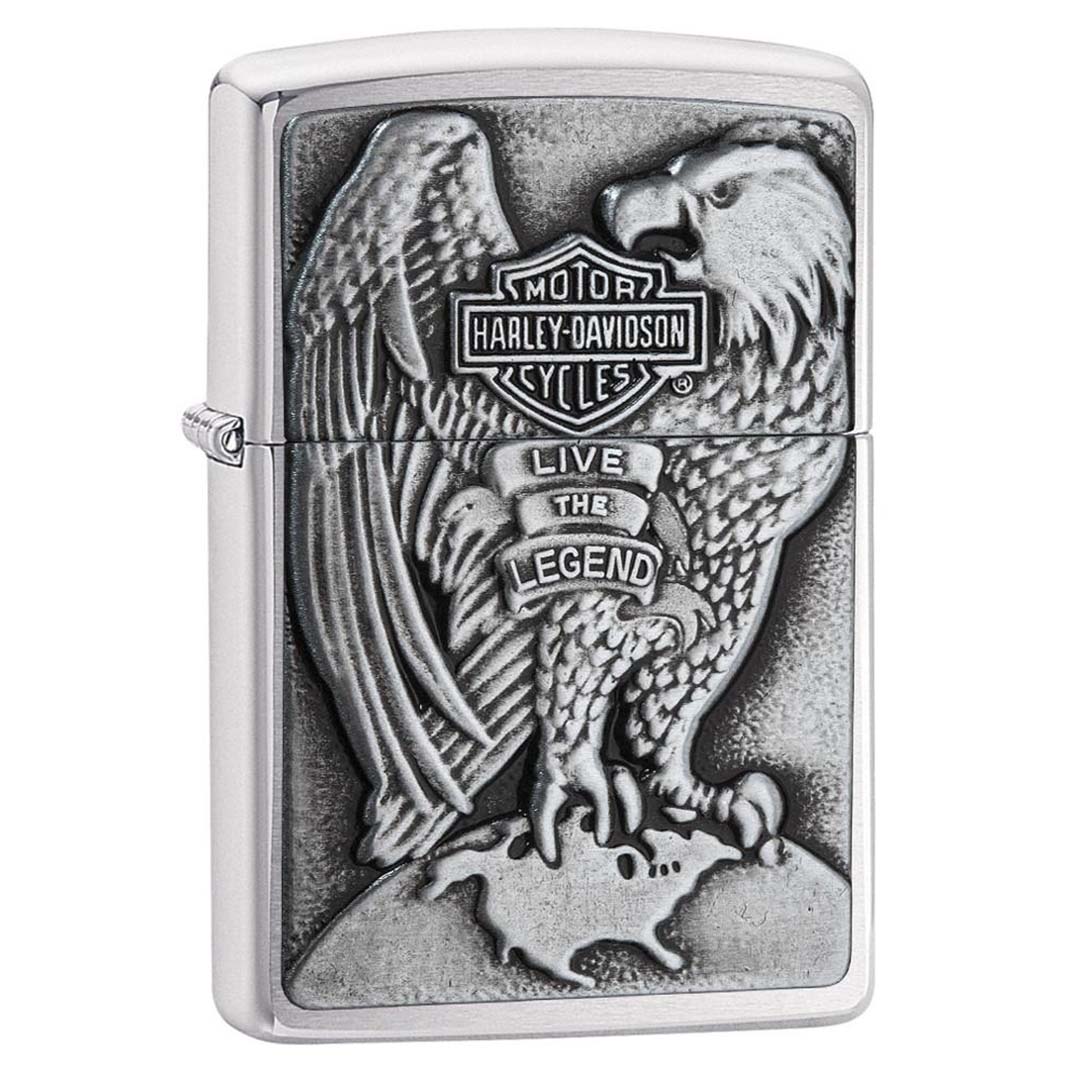 Zippo Windproof Lighter Harley - davidson Eagle Wings Live The Legend - Clinch River Fishing USA