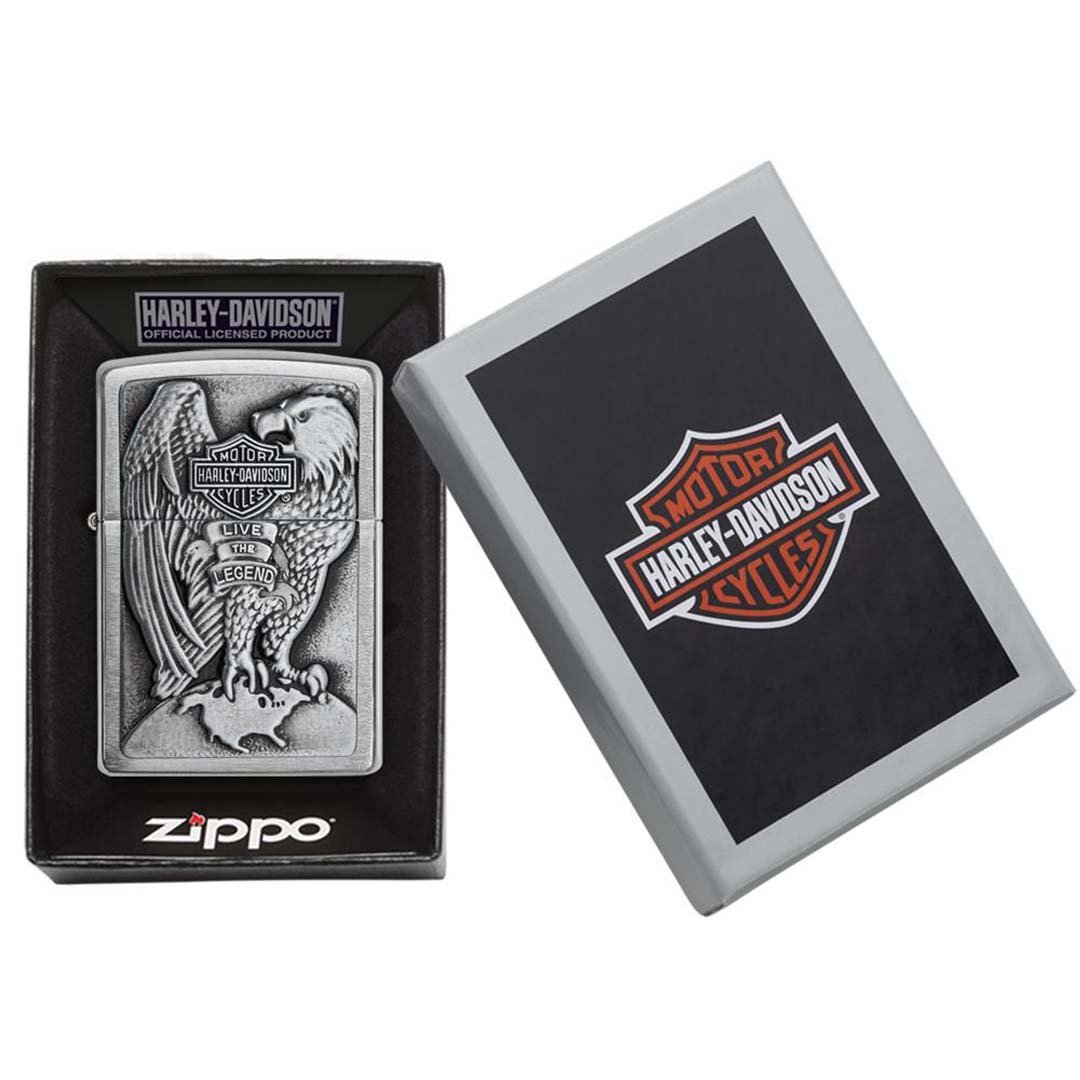 Zippo Windproof Lighter Harley - davidson Eagle Wings Live The Legend - Clinch River Fishing USA