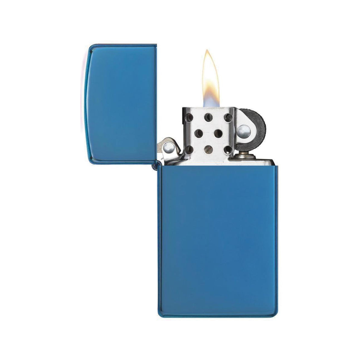 Zippo Windproof Lighter High Polish Blue Slim Case - Clinch River Fishing USA