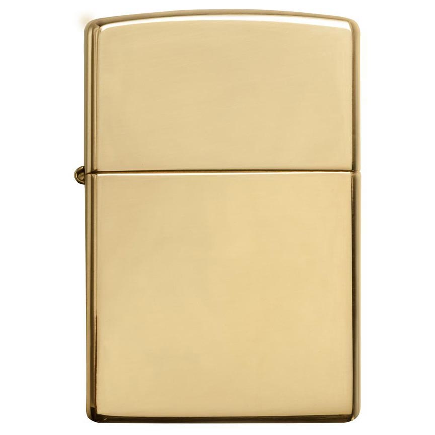 Zippo Windproof Lighter High Polish Brass w/o Solid Brass EngravedHigh Polish Brass - Clinch River Fishing USA