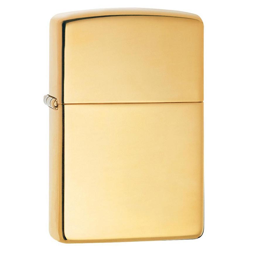 Zippo Windproof Lighter High Polish Brass w/o Solid Brass EngravedHigh Polish Brass - Clinch River Fishing USA
