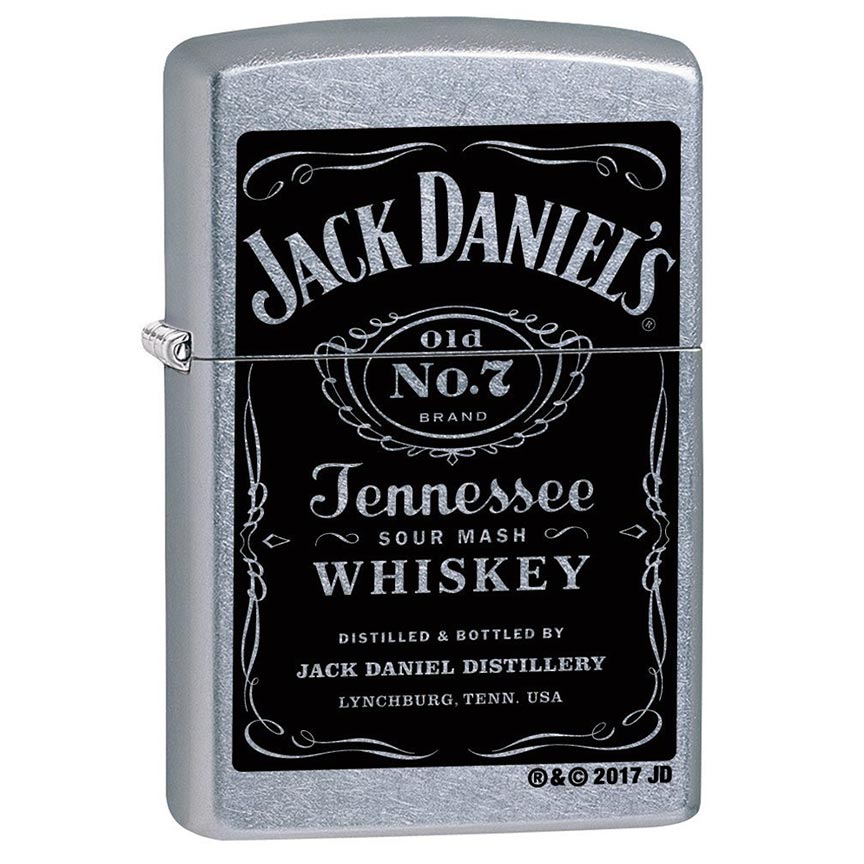 Zippo Windproof Lighter Jack Daniel's Label Street Chrome Finish - Clinch River Fishing USA