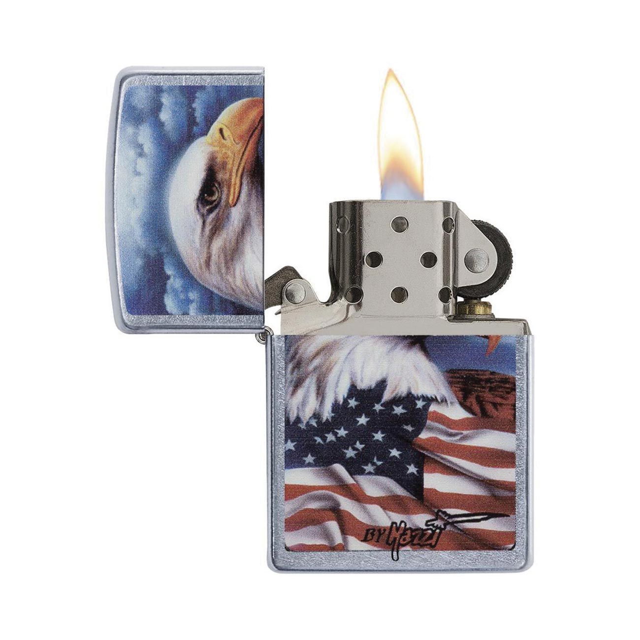 Zippo Windproof Lighter Mazzi - Freedom Watch Street Chrome - Clinch River Fishing USA