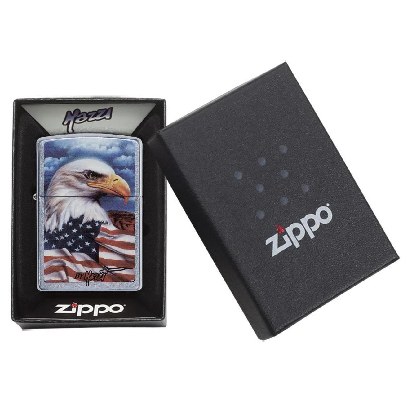 Zippo Windproof Lighter Mazzi - Freedom Watch Street Chrome - Clinch River Fishing USA