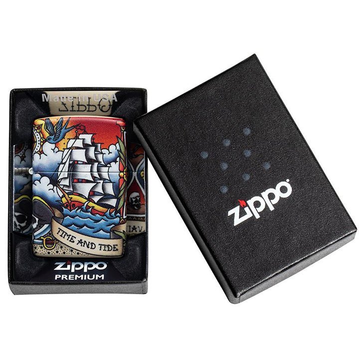Zippo Windproof Lighter Nautical Tattoo Design - Clinch River Fishing USA