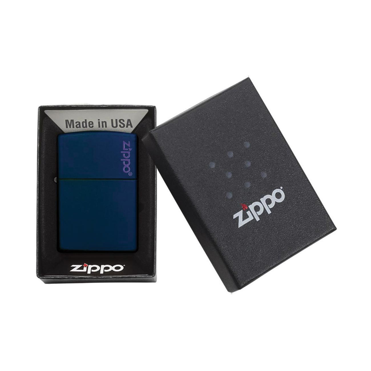 Zippo Windproof Lighter Navy Matte W/zippo Logo - Clinch River Fishing USA
