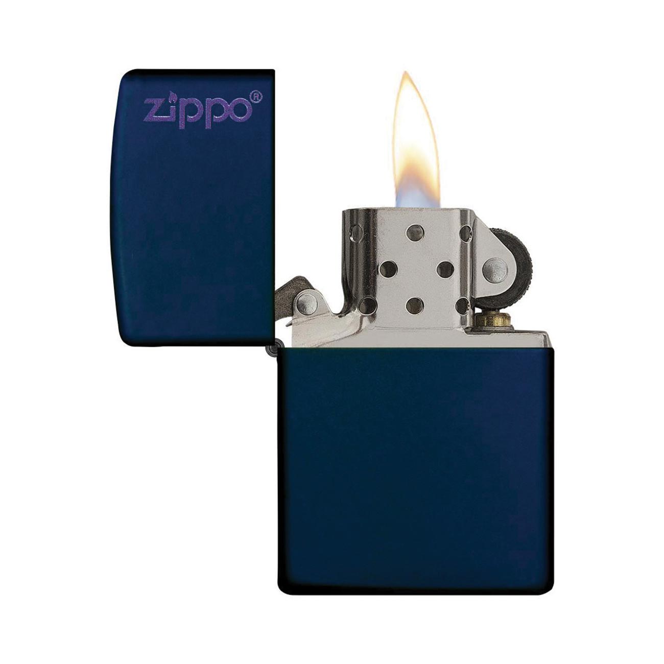 Zippo Windproof Lighter Navy Matte W/zippo Logo - Clinch River Fishing USA