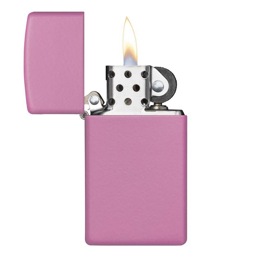 Zippo Windproof Lighter Pink Matte Slim - Clinch River Fishing USA