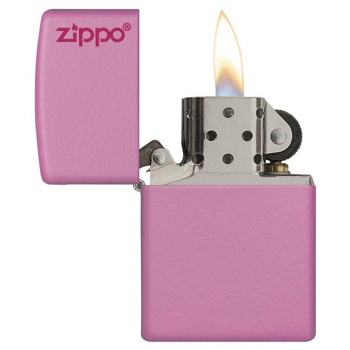 Zippo Windproof Lighter Pink Matte With Zippo Logo - Clinch River Fishing USA