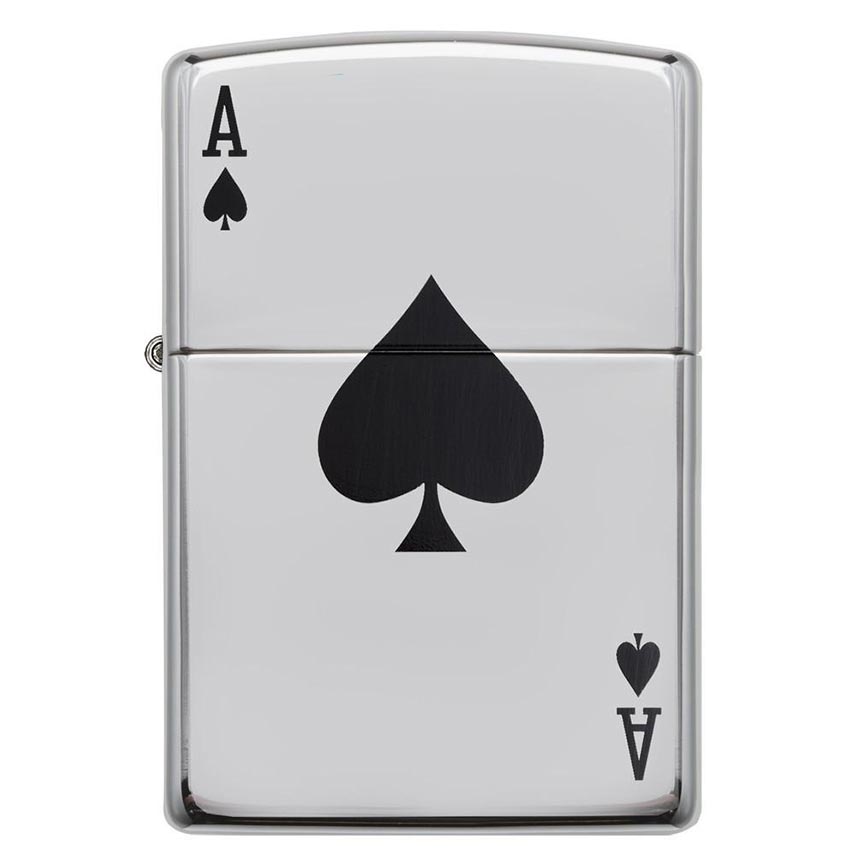 Zippo Windproof Lighter Simple Spade Design High Polish Chrome - Clinch River Fishing USA