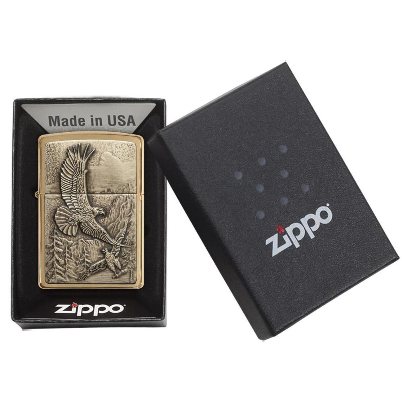 Zippo Windproof Lighter Soaring Eagles Emblem - Clinch River Fishing USA