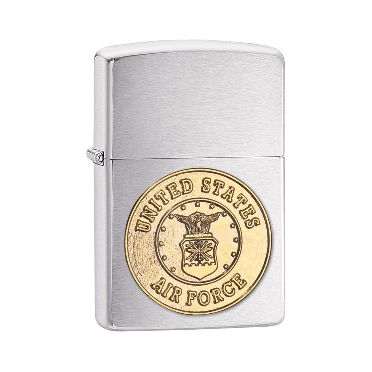 Zippo Windproof Lighter U.s. Air Force Crest Emblem Brushed Chrome - Clinch River Fishing USA