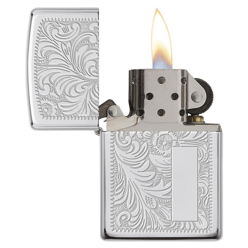 Zippo Windproof Lighter Venetian 352 High Polish Chrome - Clinch River Fishing USA
