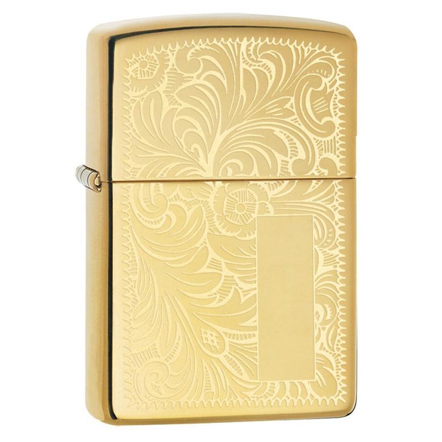 Zippo Windproof Lighter Venetian High Polish Brass (Venetian Brass) - Clinch River Fishing USA