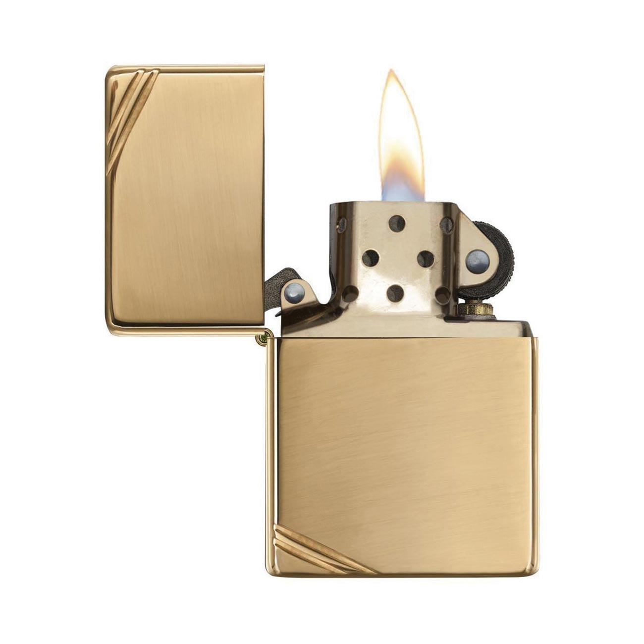 Zippo Windproof Lighter Vintage High Polish Brass W/slashes - Clinch River Fishing USA